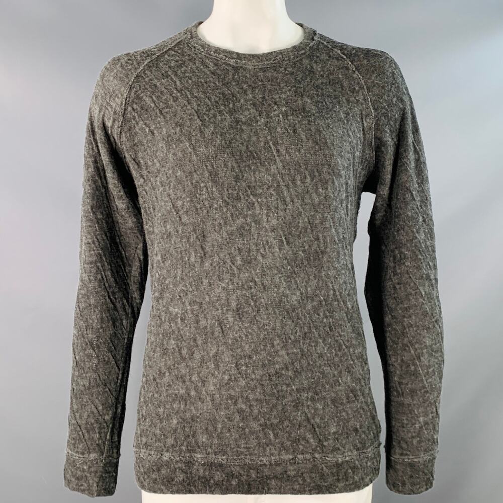 BARENA Size XL Grey Heather Wool Blend Crew Neck Sweatshirt